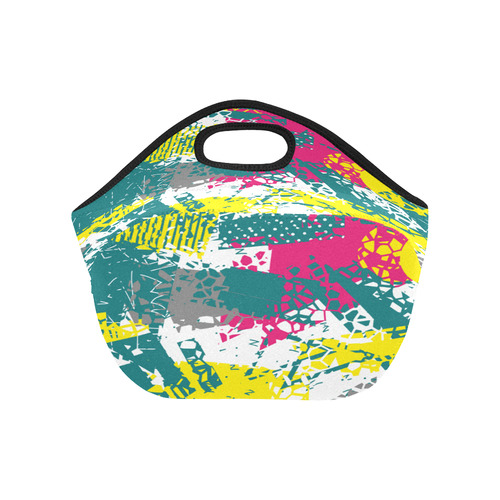 Cracked shapes Neoprene Lunch Bag/Small (Model 1669)