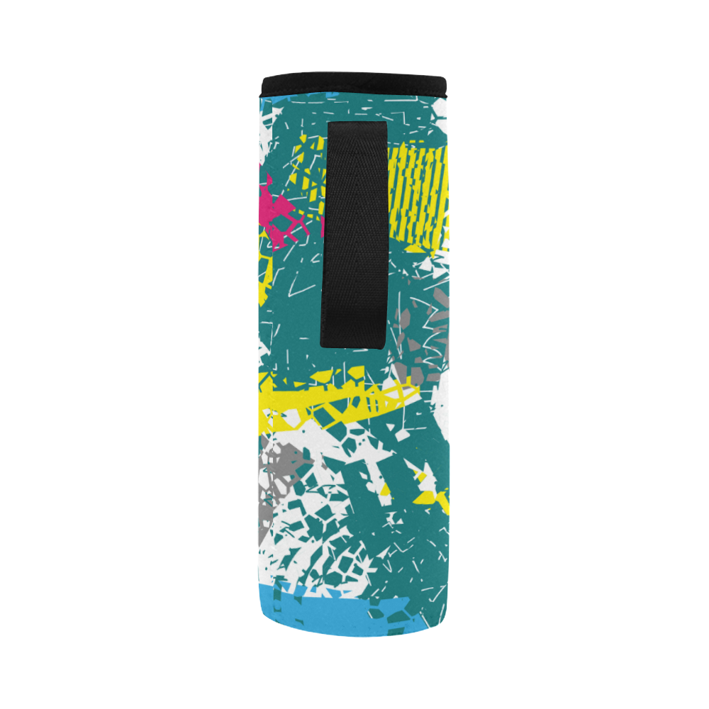 Cracked shapes Neoprene Water Bottle Pouch/Large