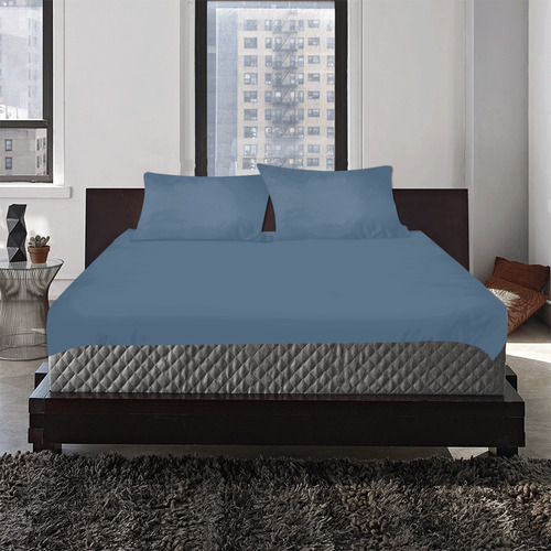 Designer Color Solid Blue Bayoux 3-Piece Bedding Set