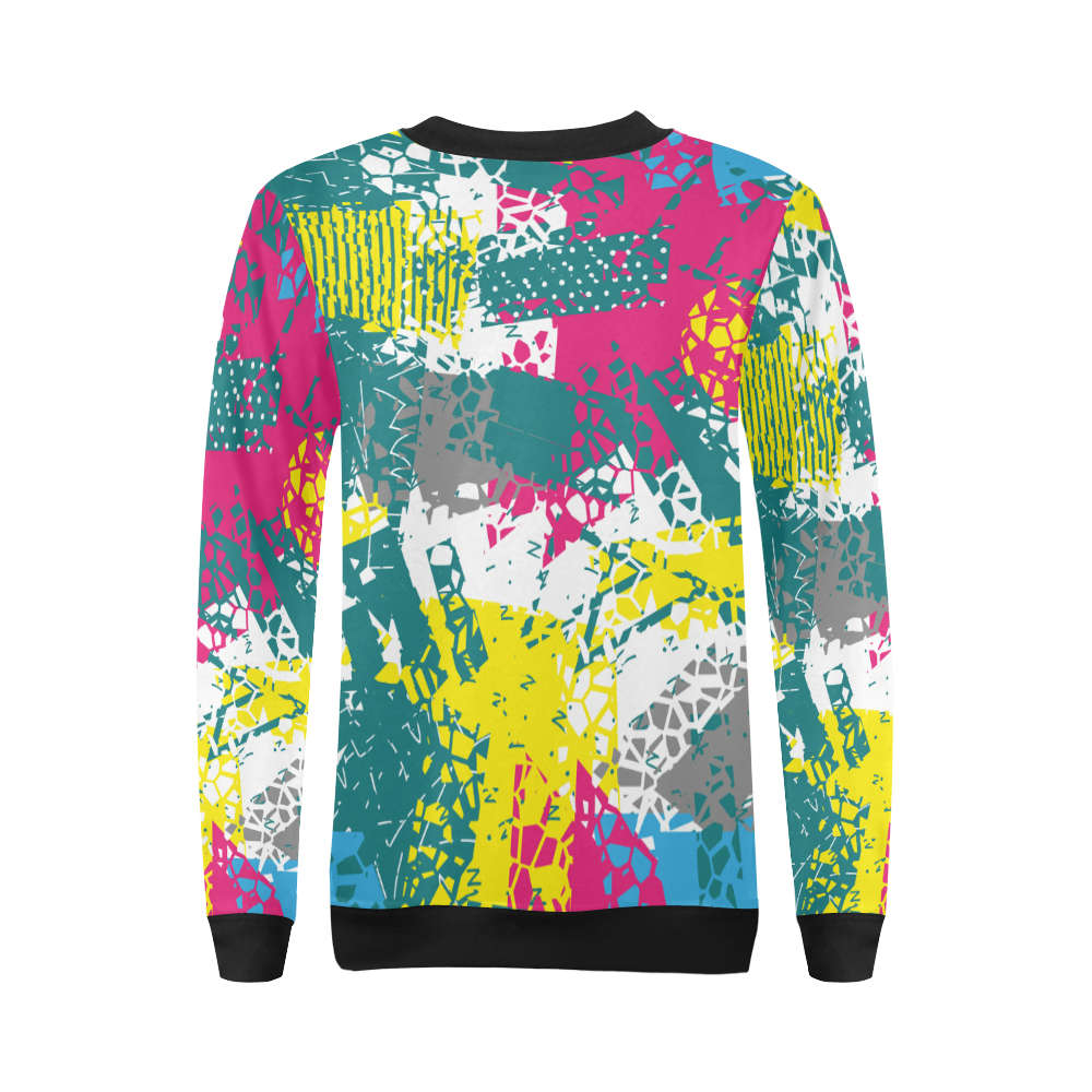Cracked shapes All Over Print Crewneck Sweatshirt for Women (Model H18)