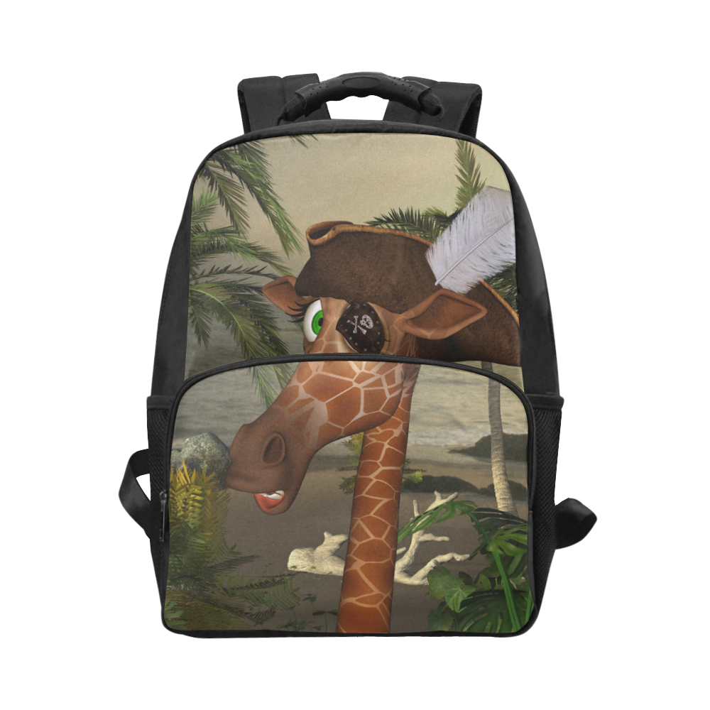Funny giraffe as a pirate Unisex Laptop Backpack (Model 1663)