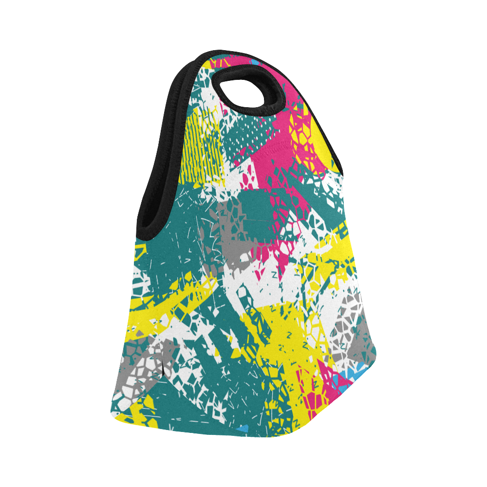 Cracked shapes Neoprene Lunch Bag/Small (Model 1669)