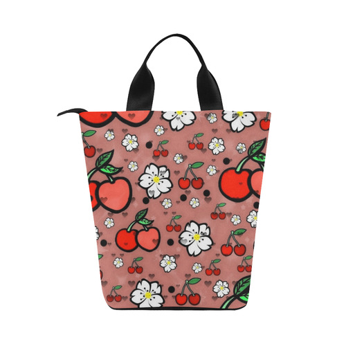 A Cherry Popart by Nico Bielow Nylon Lunch Tote Bag (Model 1670)
