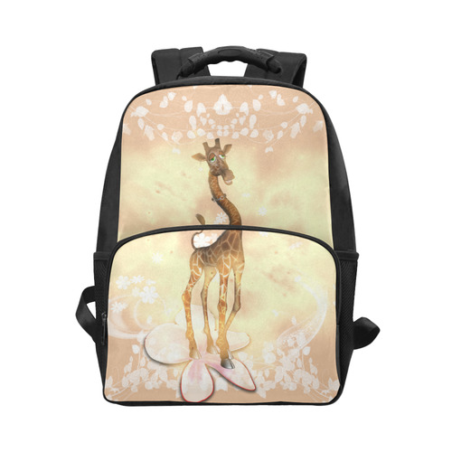Sweet geiraffe with flowers Unisex Laptop Backpack (Model 1663)