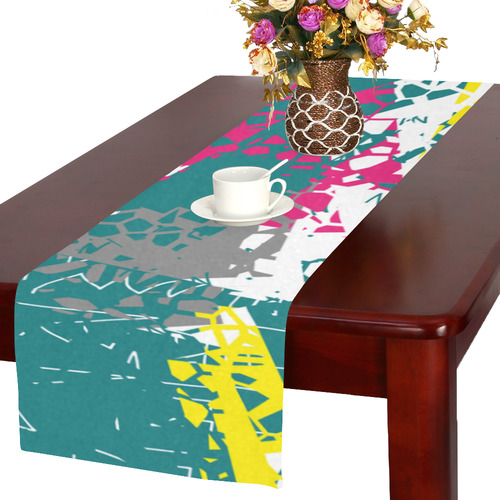 Cracked shapes Table Runner 16x72 inch