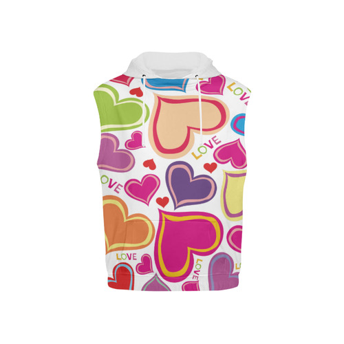 Cute hearts Sweat Vest All Over Print Sleeveless Hoodie for Kid (Model H15)