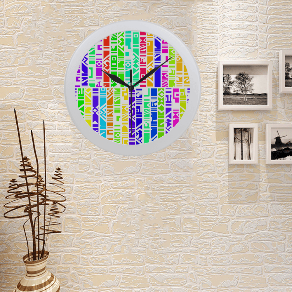 Colorful stripes Circular Plastic Wall clock