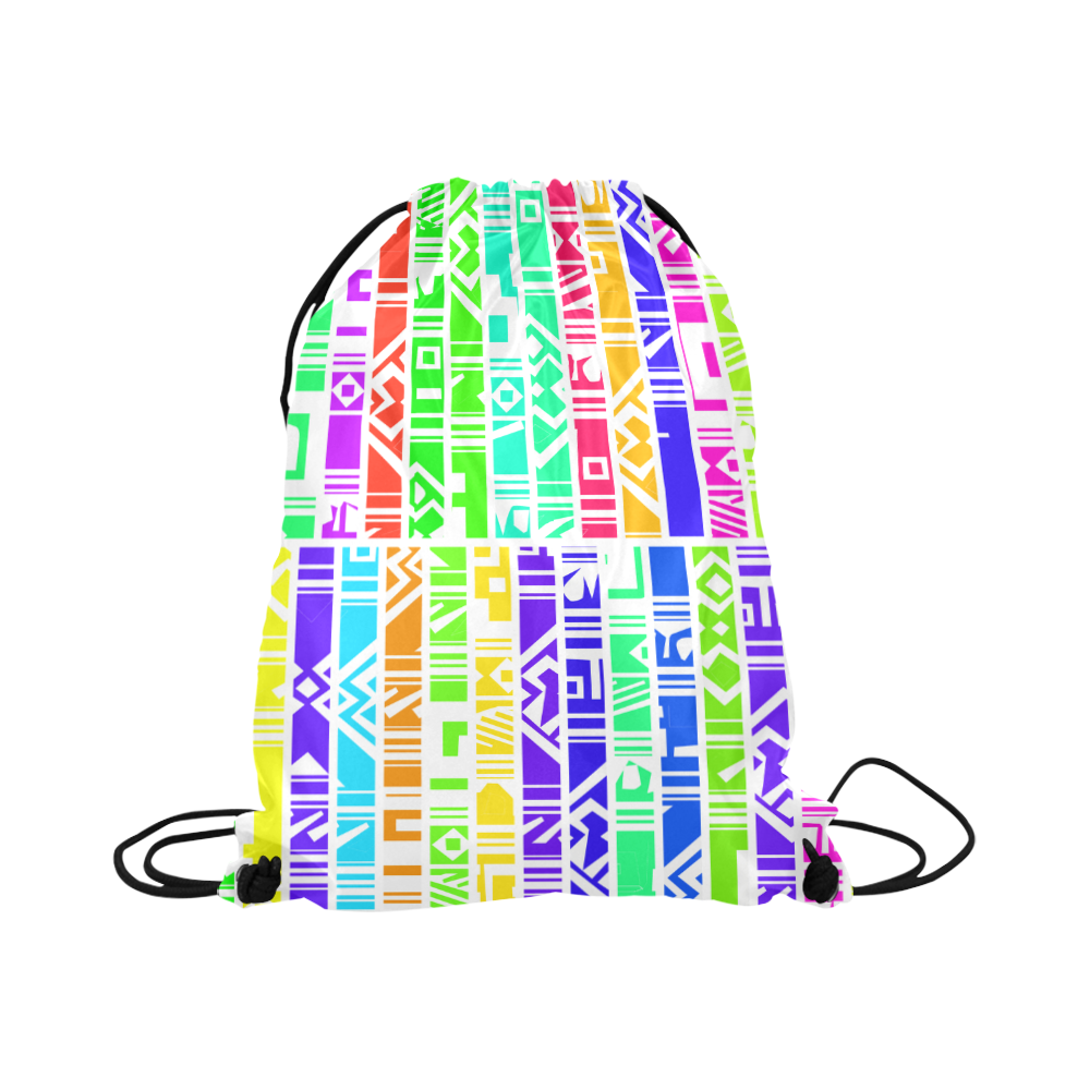 Colorful stripes Large Drawstring Bag Model 1604 (Twin Sides)  16.5"(W) * 19.3"(H)