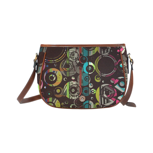 Circles texture Saddle Bag/Large (Model 1649)