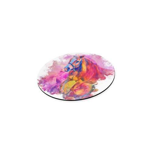 Painterly Animal - Horse by JamColors Round Coaster
