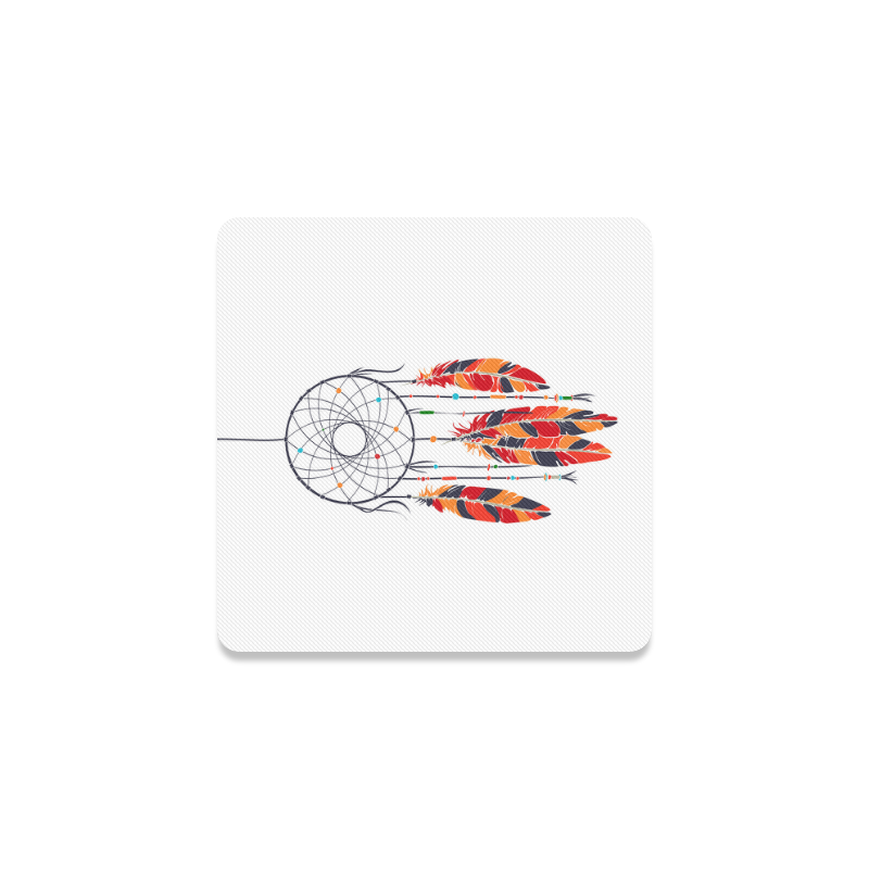 Colorful dreamcatcher Square Coaster