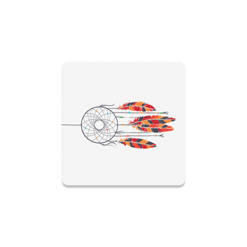 Colorful dreamcatcher Square Coaster