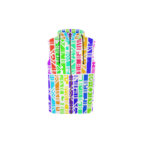 Colorful stripes All Over Print Sleeveless Zip Up Hoodie for Kid (Model H16)
