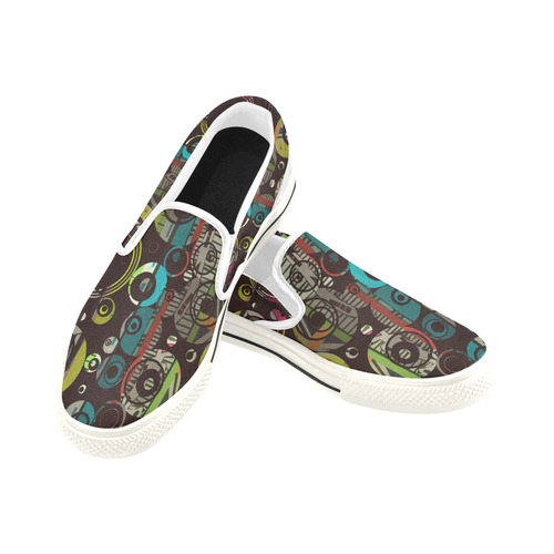 Circles texture Slip-on Canvas Shoes for Kid (Model 019)