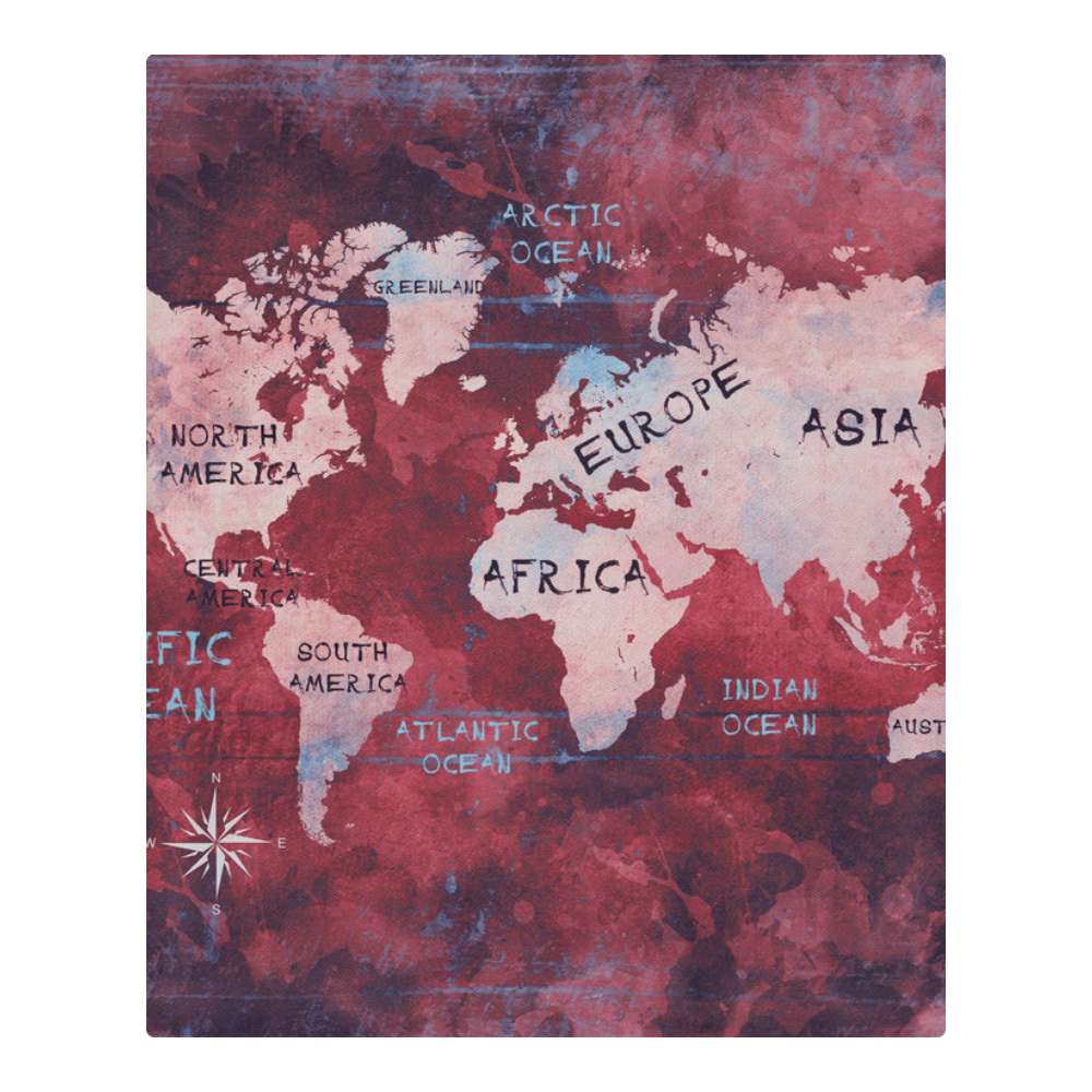 world map 3-Piece Bedding Set