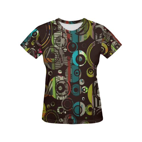 Circles texture All Over Print T-Shirt for Women (USA Size) (Model T40)