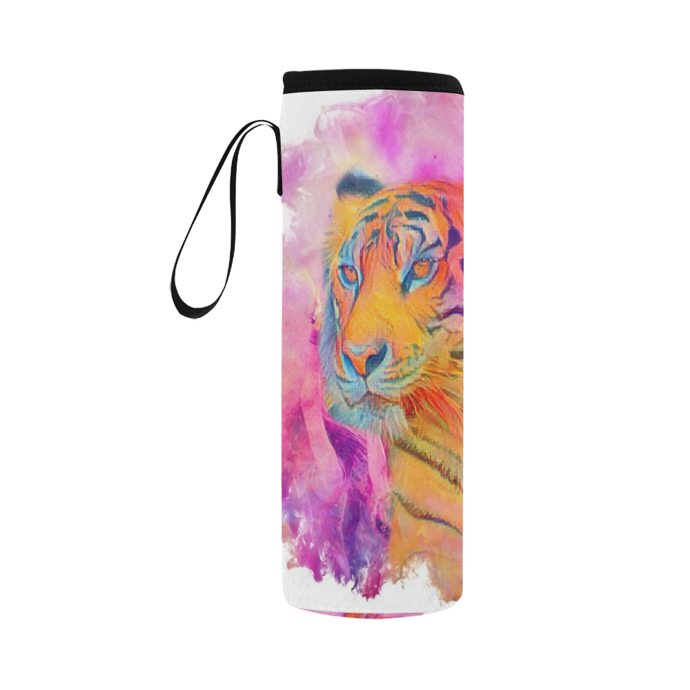 Painterly Animal - Tiger by JamColors Neoprene Water Bottle Pouch/Large