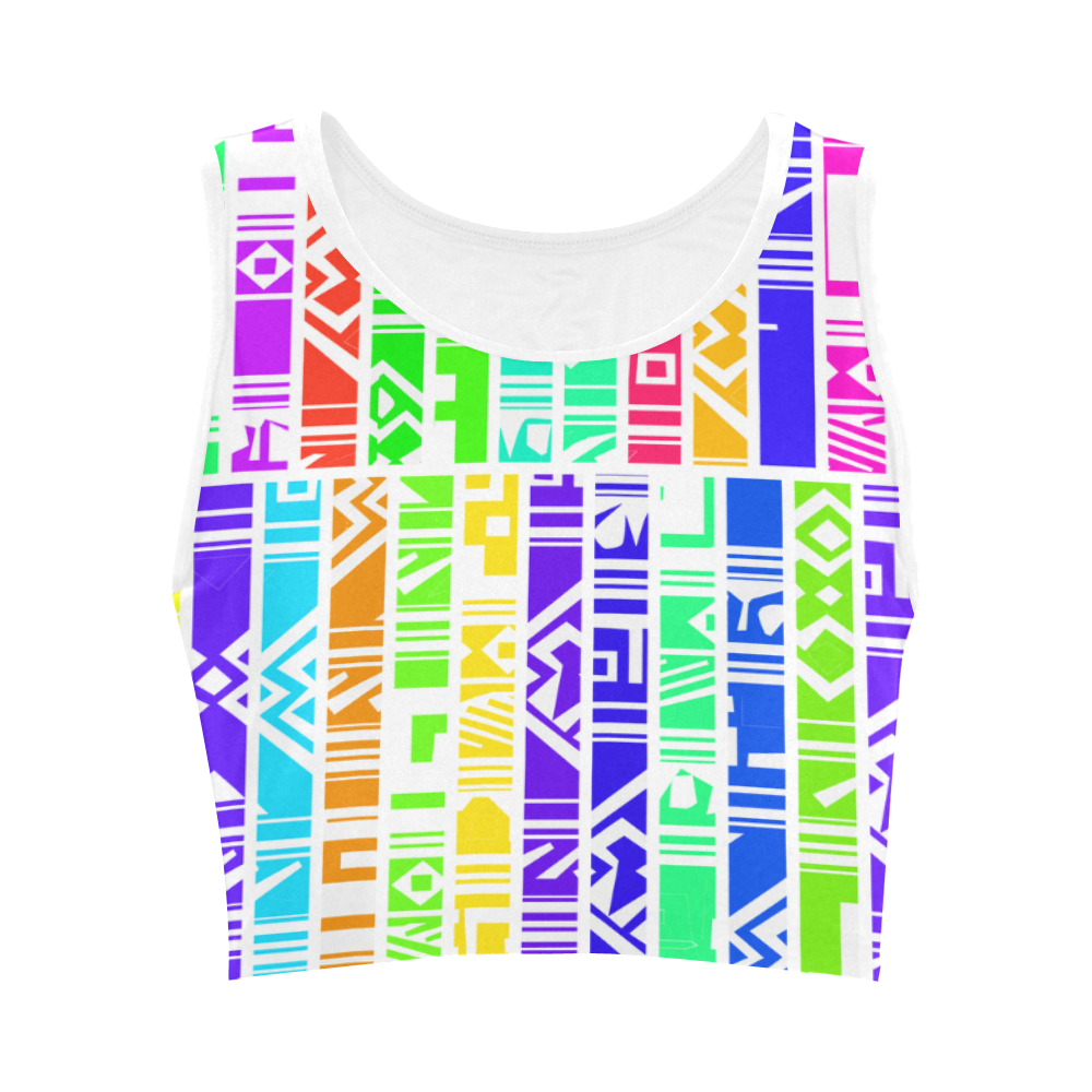 Colorful stripes Women's Crop Top (Model T42)