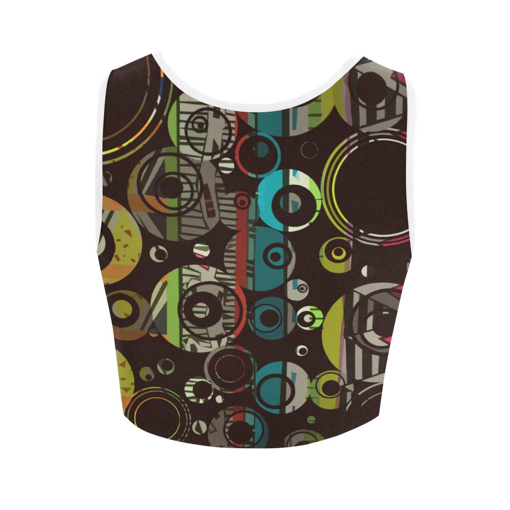 Circles texture Women's Crop Top (Model T42)