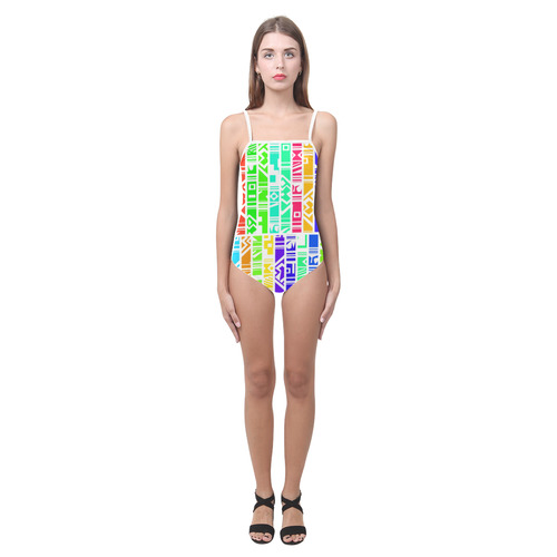 Colorful stripes Strap Swimsuit ( Model S05)