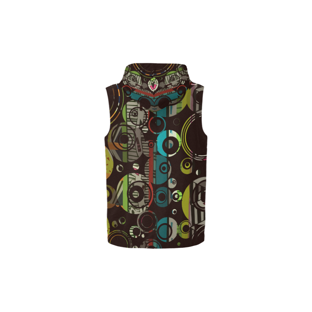 Circles texture All Over Print Sleeveless Zip Up Hoodie for Kid (Model H16)