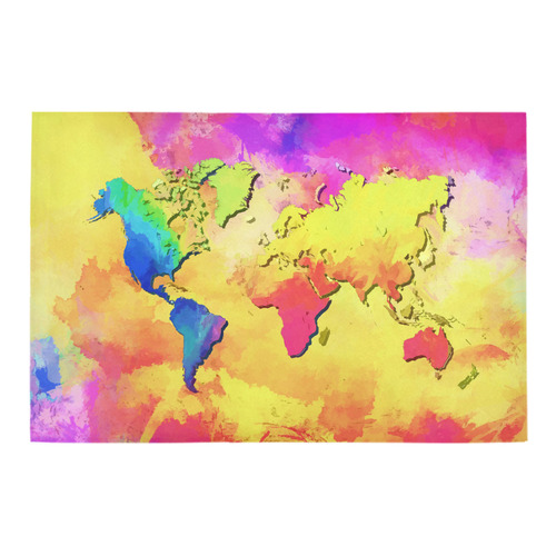 world map colors #map #worldmap Azalea Doormat 24" x 16" (Sponge Material)