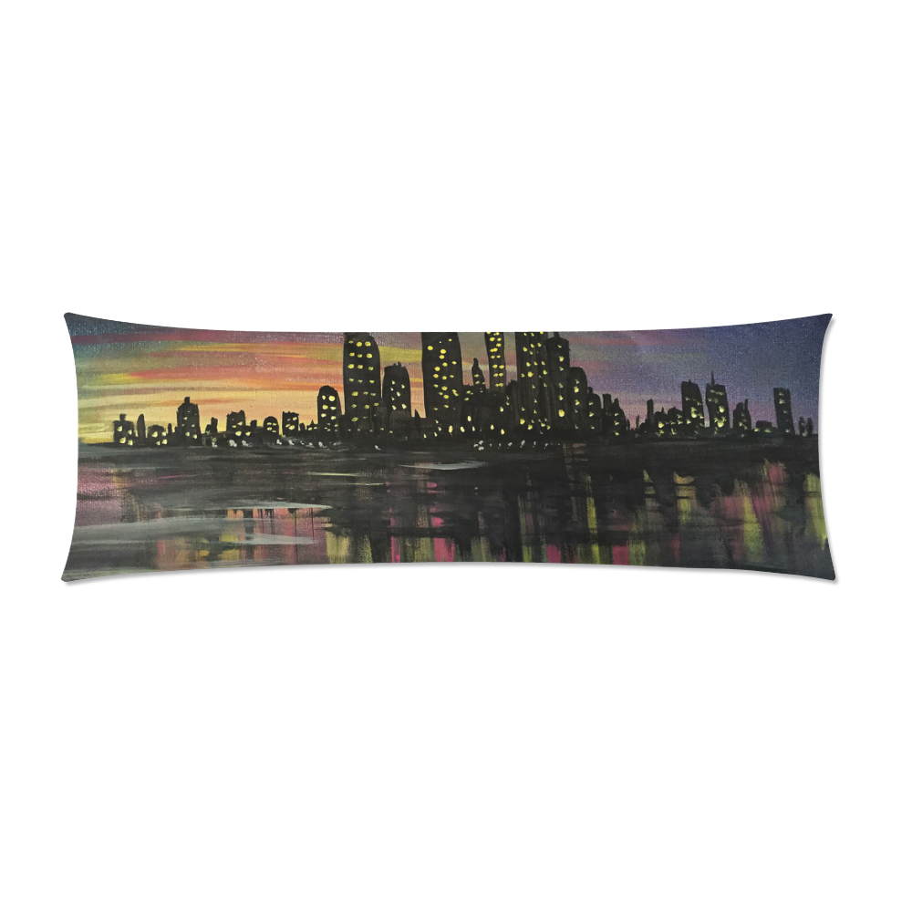 City Lights Custom Zippered Pillow Case 21"x60"(Two Sides)