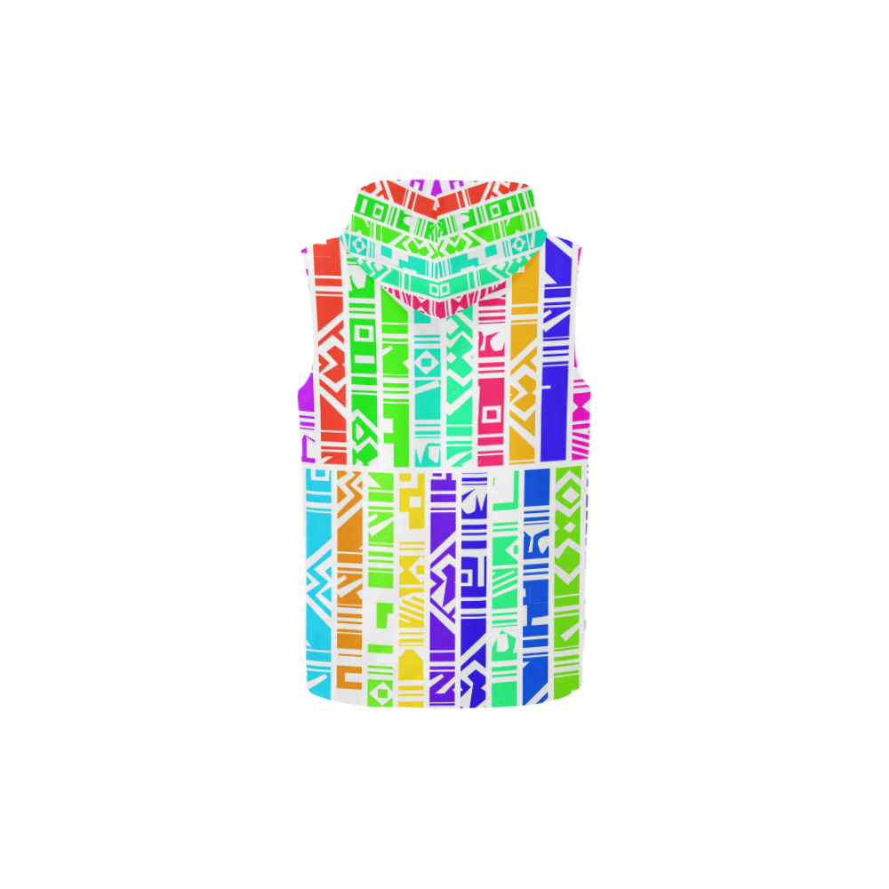 Colorful stripes All Over Print Sleeveless Zip Up Hoodie for Kid (Model H16)