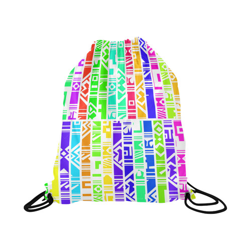 Colorful stripes Large Drawstring Bag Model 1604 (Twin Sides)  16.5"(W) * 19.3"(H)