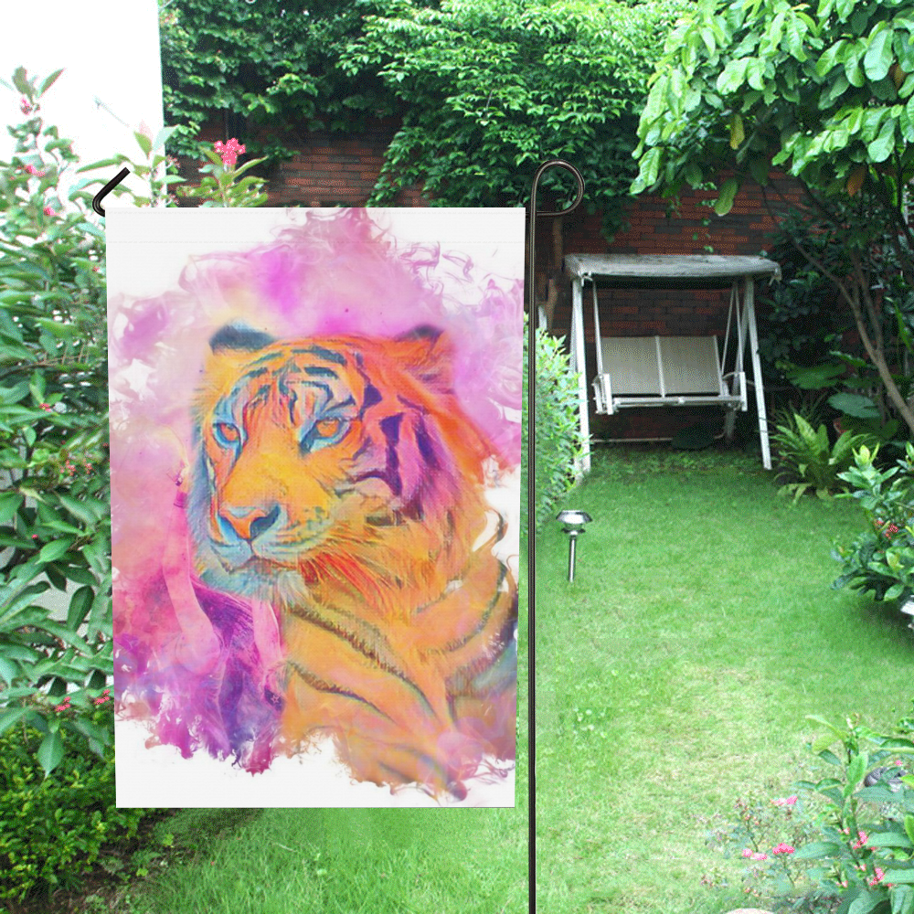 Painterly Animal - Tiger by JamColors Garden Flag 28''x40'' （Without Flagpole）