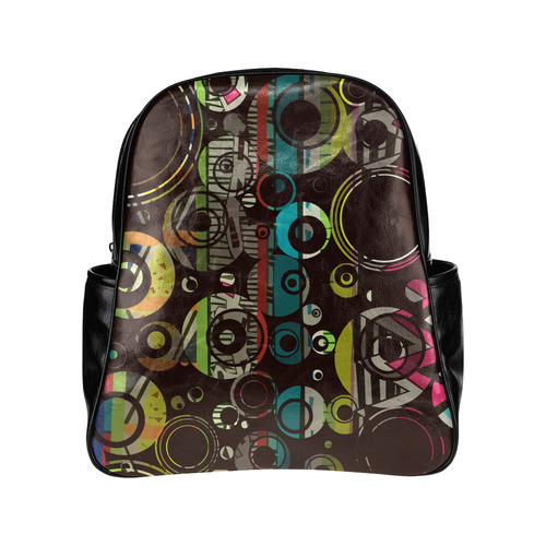 Circles texture Multi-Pockets Backpack (Model 1636)