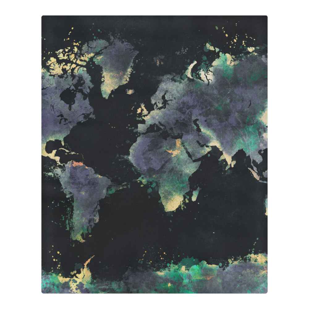 world map #map #worldmap 3-Piece Bedding Set