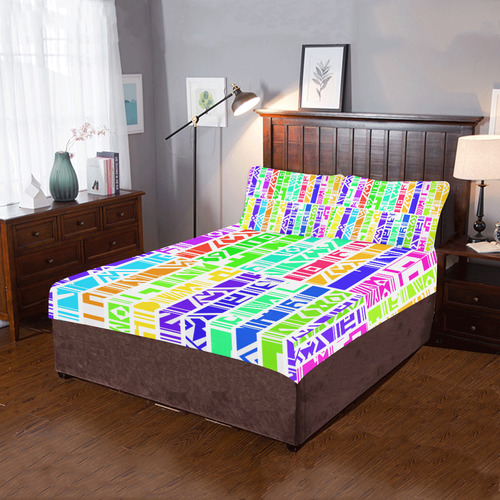 Colorful stripes 3-Piece Bedding Set
