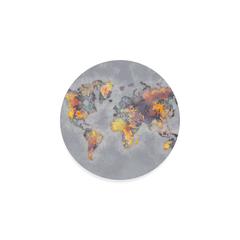 world map grey #map #worldmap Round Coaster