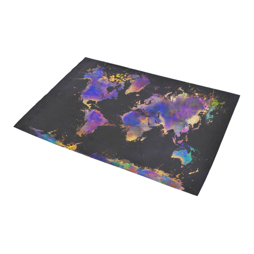 world map #map #worldmap Azalea Doormat 24" x 16" (Sponge Material)