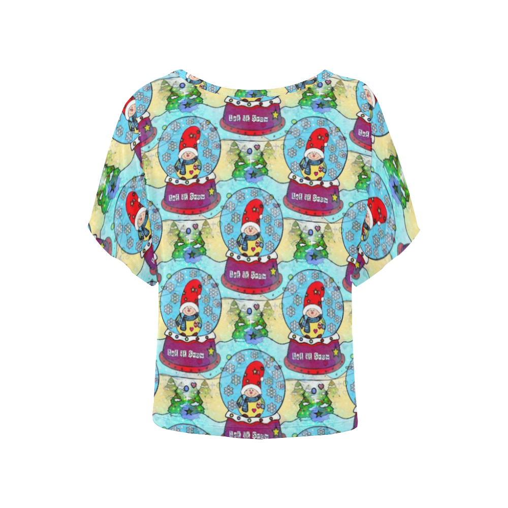 Let it Snow by Nico Bielow Women's Batwing-Sleeved Blouse T shirt (Model T44)