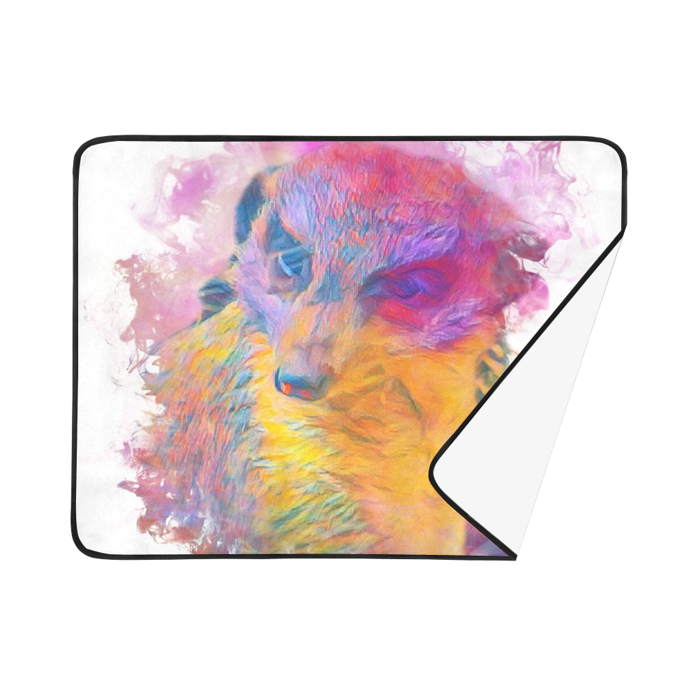 Painterly Animal - Meerkat by JamColors Beach Mat 78"x 60"