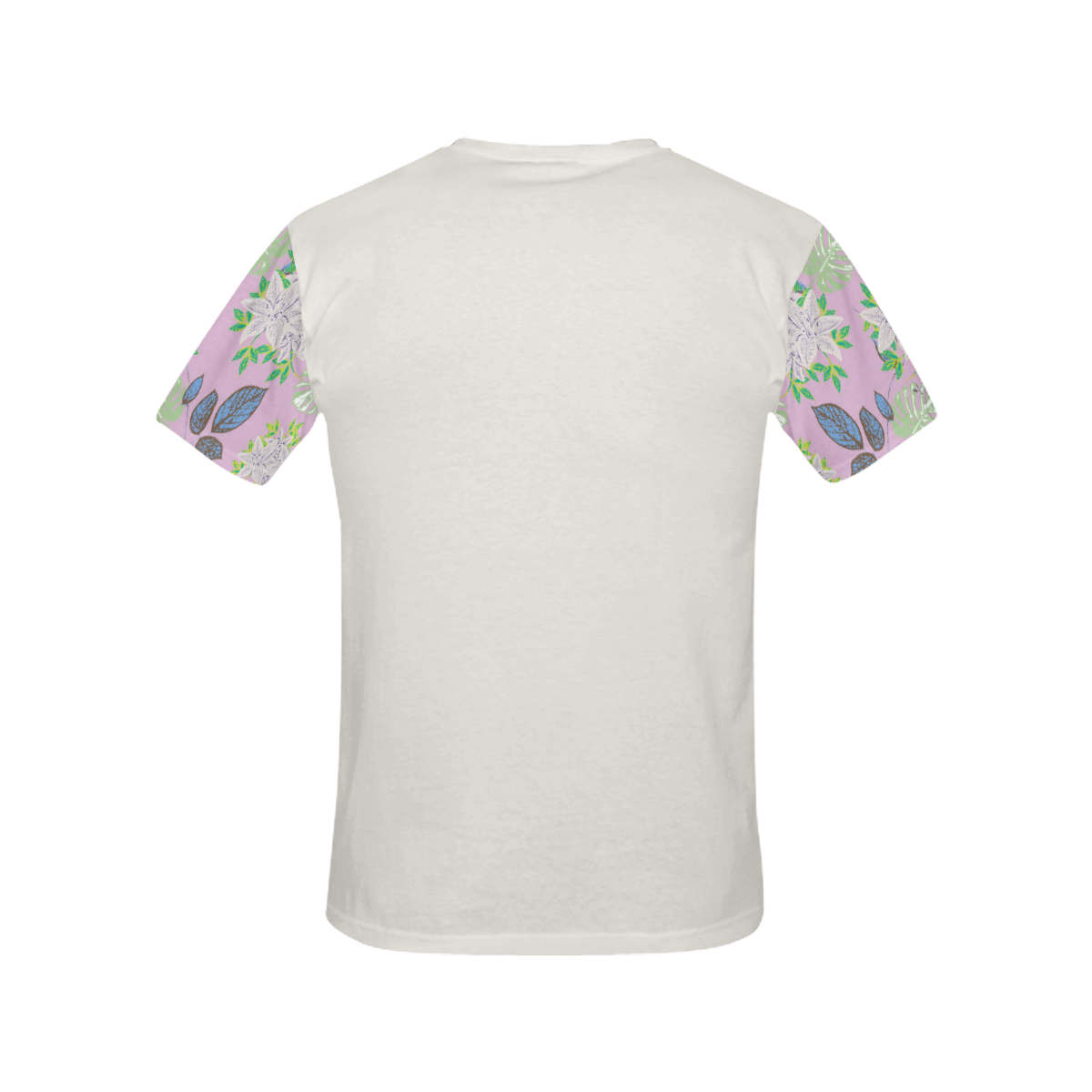 Tropical Violet Floral Sleeve All Over Print T-Shirt for Women (USA Size) (Model T40)