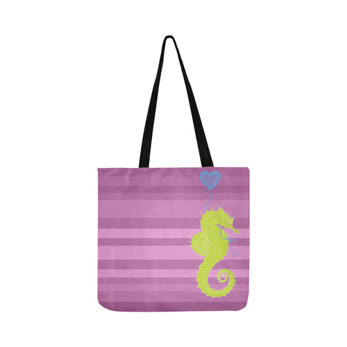 Tropical Violet Seahorse Stripe Reusable Shopping Bag Model 1660 (Two sides)