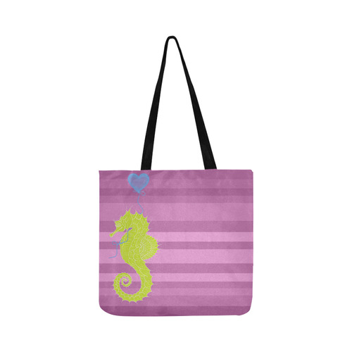Tropical Violet Seahorse Stripe Reusable Shopping Bag Model 1660 (Two sides)