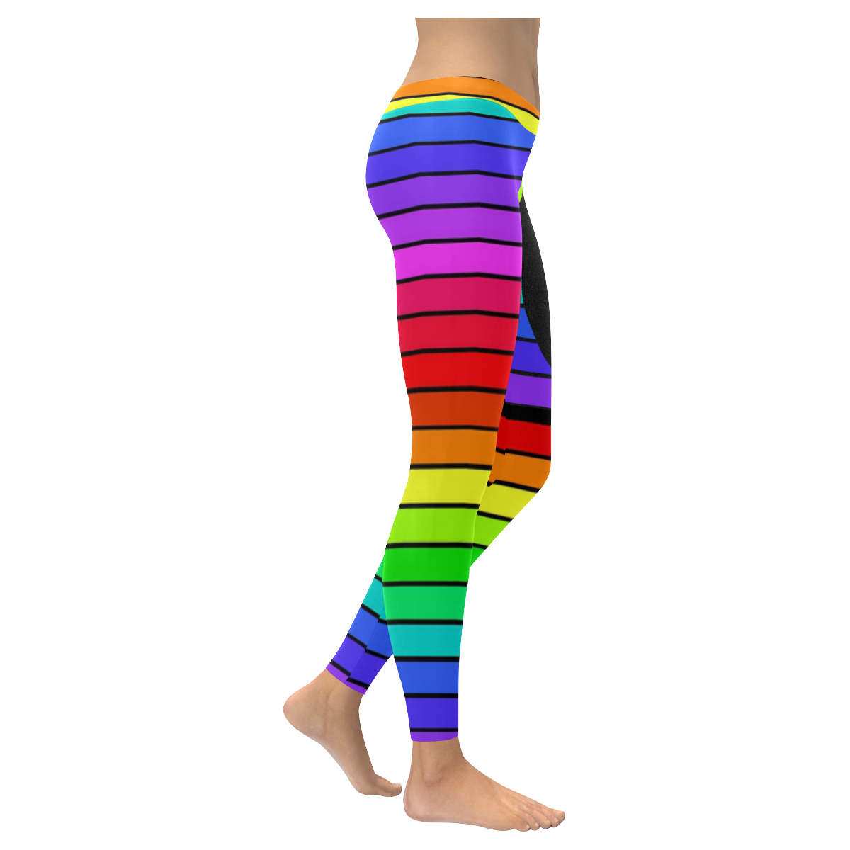 Rainbow Cat Women's Low Rise Leggings (Invisible Stitch) (Model L05)