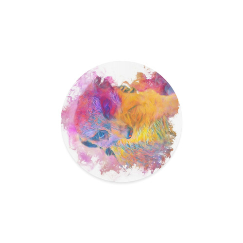 Painterly Animal - Meerkat by JamColors Round Coaster