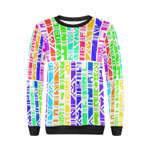 Colorful stripes All Over Print Crewneck Sweatshirt for Women (Model H18)