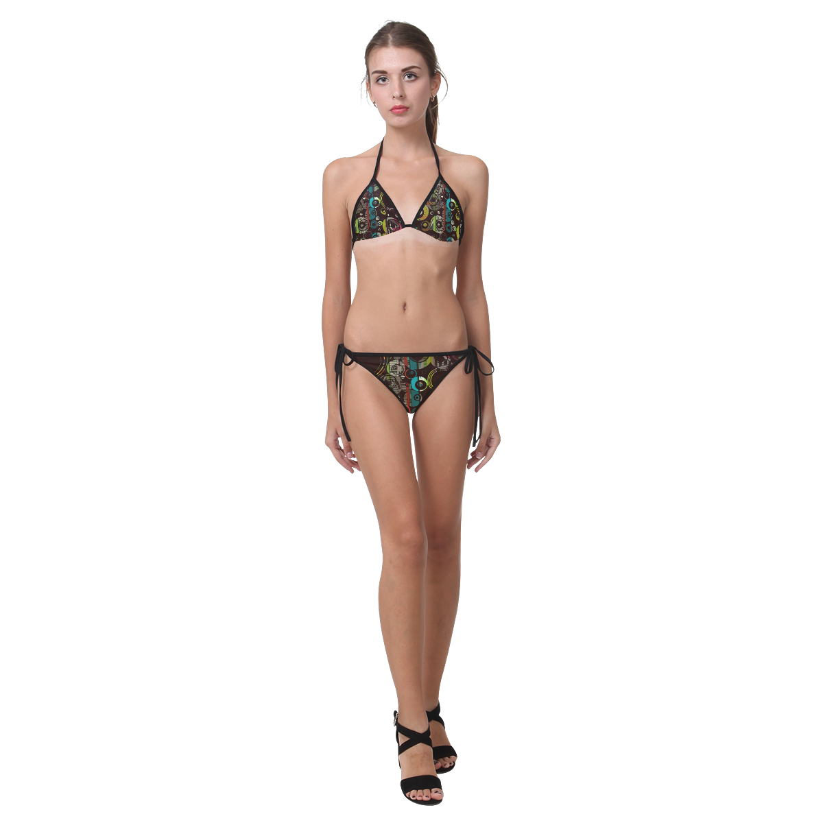Circles texture Custom Bikini Swimsuit (Model S01)