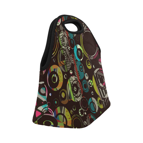 Circles texture Neoprene Lunch Bag/Small (Model 1669)