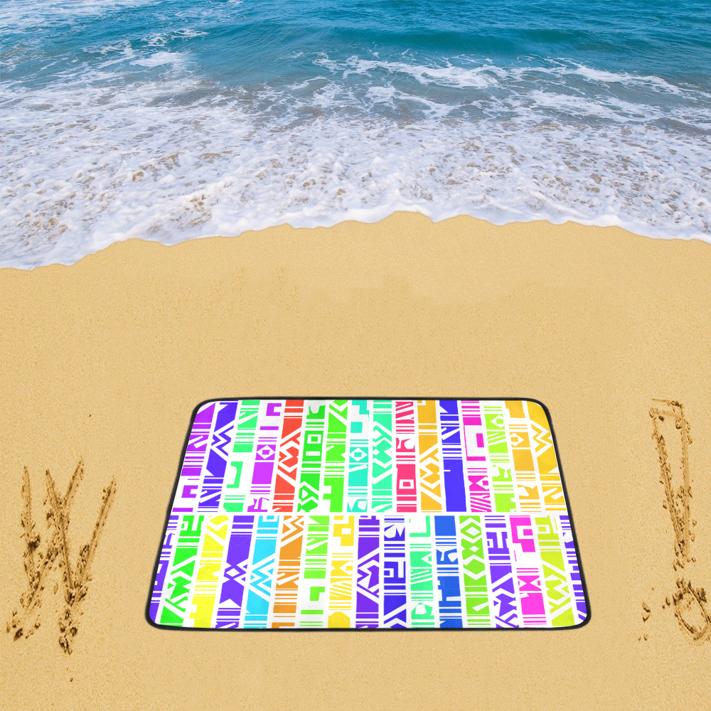 Colorful stripes Beach Mat 78"x 60"