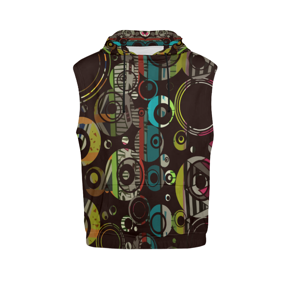 Circles texture All Over Print Sleeveless Hoodie for Men (Model H15)