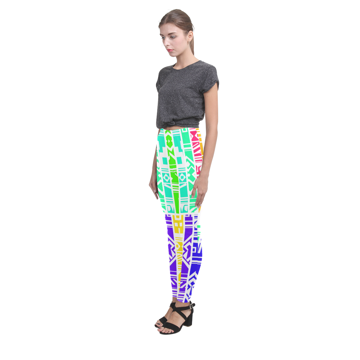 Colorful stripes Cassandra Women's Leggings (Model L01)