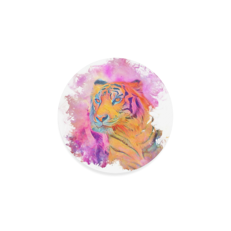 Painterly Animal - Tiger by JamColors Round Coaster