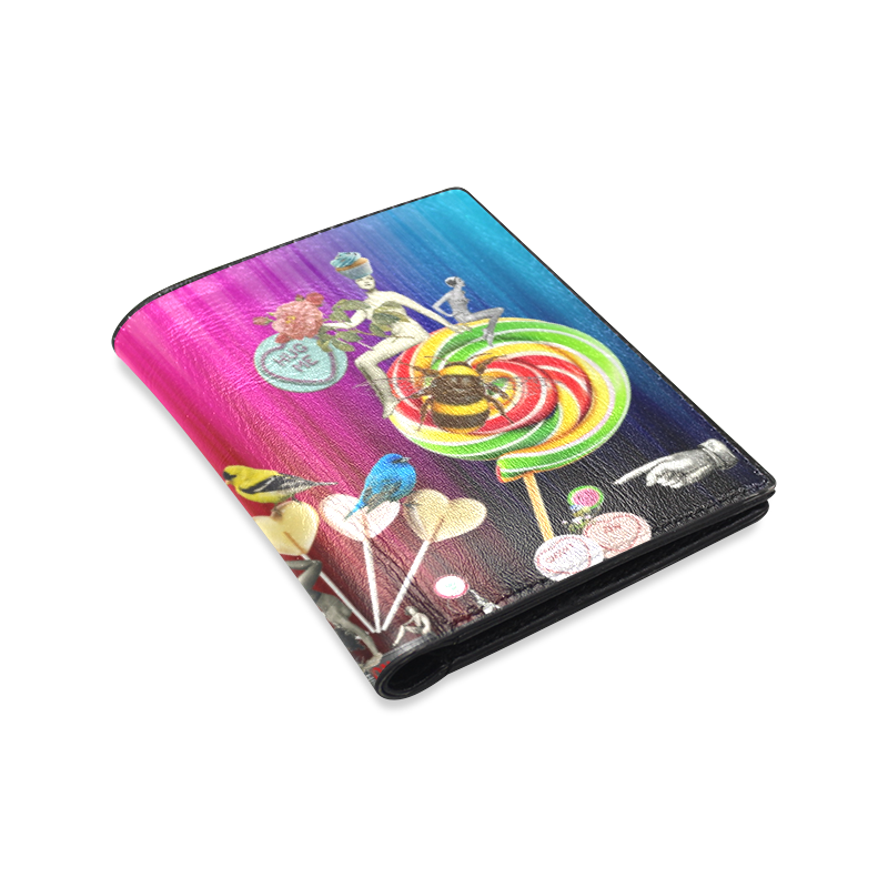 Sweet Rainbow Hug Men's Leather Wallet (Model 1612)